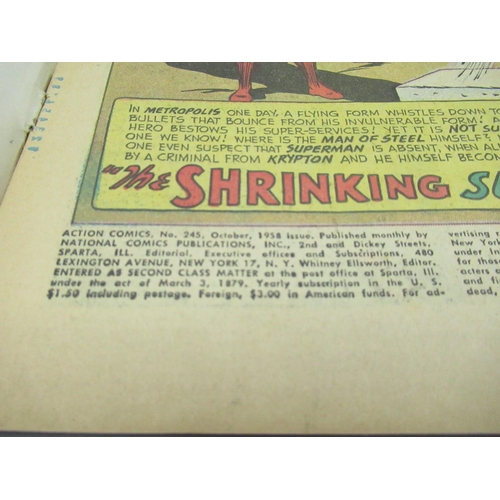 272 - DC Silver Age - Action Comics #245 Oct 1958 'Featuring the Shrinking Superman!'