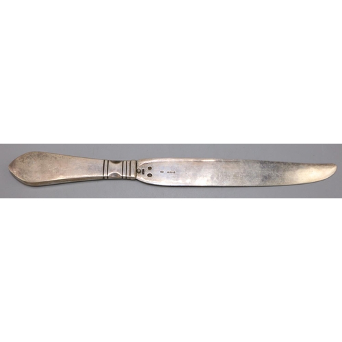 164 - Georg Jensen - early C20th Antik pattern sterling silver knife, hallmarked blade, 2.6ozt, L26cm