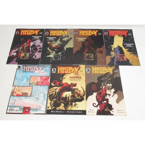 292 - Dark Horse Comics Hellboy - Conqueror Worm, 4 part mini-series, Weird Tales #5, The Wild Hunt #5 of ... 