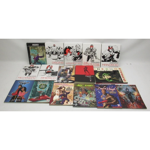 303 - Mixed collection of Judge Dredd and 2000AD books, graphic novels and comics, some by Titan Books and... 