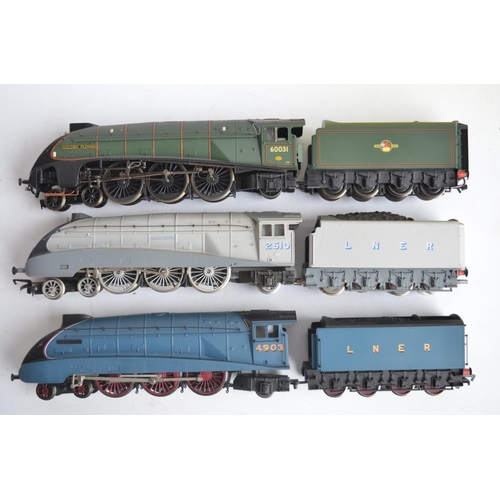 549 - Three OO gauge Class A4 electric train models to include Hornby DCC Ready R2340 BR 60031 Golden Plov... 