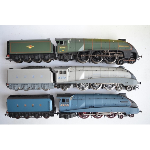 549 - Three OO gauge Class A4 electric train models to include Hornby DCC Ready R2340 BR 60031 Golden Plov... 