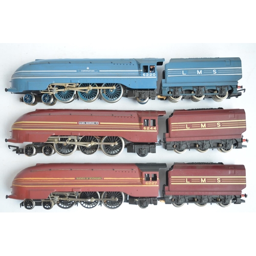 550 - Three Hornby OO gauge LMS Coronation Class electric train models to include R685 blue 6220 Coronatio... 