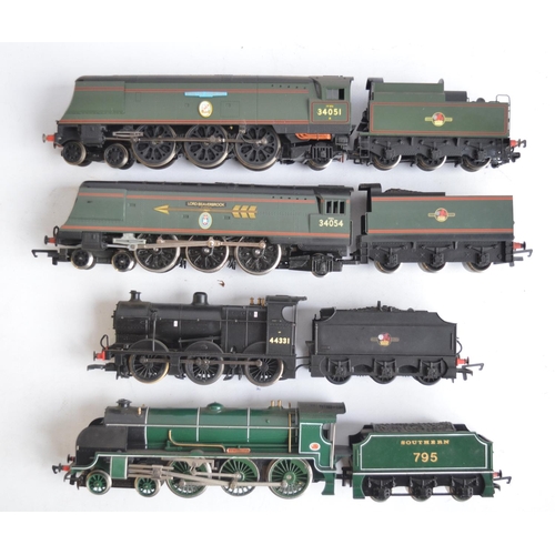 553 - 4 boxed Hornby OO gauge electric train models to include 2x Battle Of Britain Class locos, R310 Lord... 