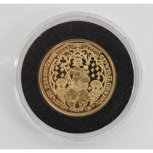 343 - London Mint 22ct gold proof Double Leopard restrike coin from the Millennium collection, encapsulate... 