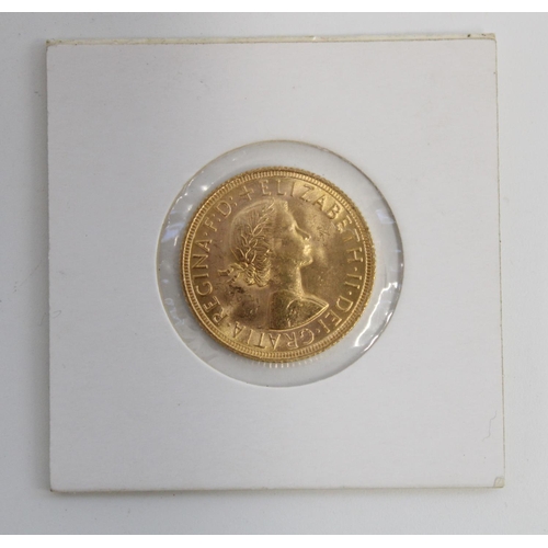 349 - ERII 1958 gold sovereign in blister pack