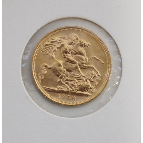 349 - ERII 1958 gold sovereign in blister pack