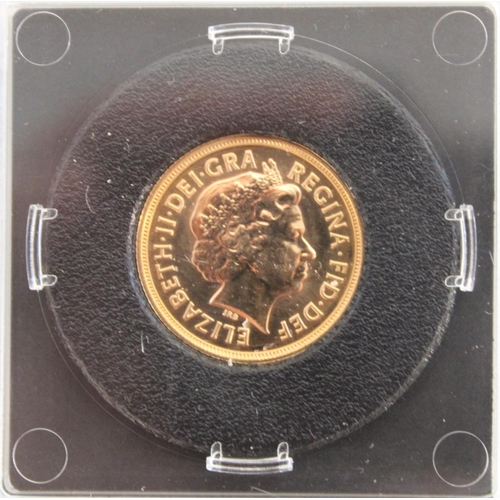 360 - ERII 2013 gold sovereign in CPM perspex coin case with cert.