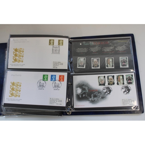 321 - Collection of 13 folders of FDCs with some mint presentation packs and loose Royal Mail stamp card s... 