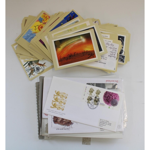 321 - Collection of 13 folders of FDCs with some mint presentation packs and loose Royal Mail stamp card s... 