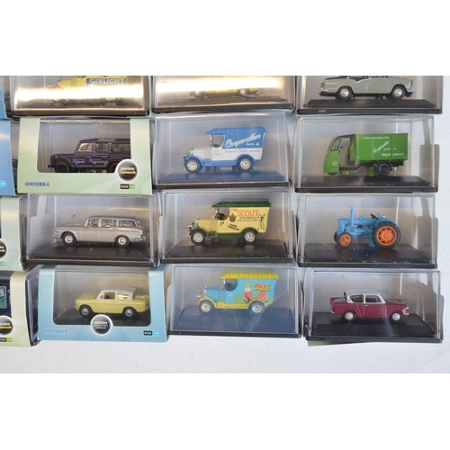 578 - 35 cased OO gauge (1/76 scale) vehicle models by Oxford Diecast. All models appear in mint condition... 