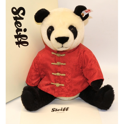 143 - Steiff teddy bear: Bao Bao the Lucky Panda, 664823, ltd. ed. 58/2000, H28cm, with box and certificat... 