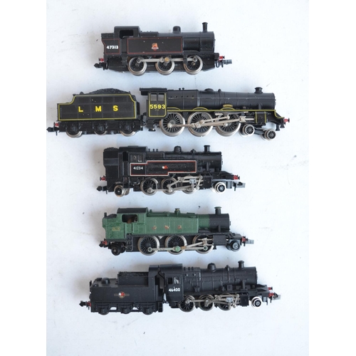 576 - Five N gauge electric steam locomotive models to include Trix, Grafar and Peco. Condition varies fro... 