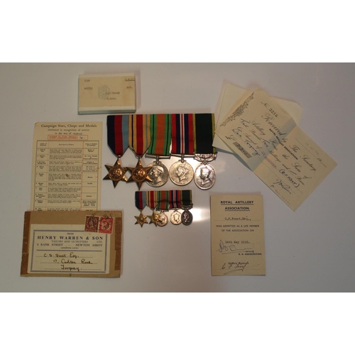 11 - Set of WWII Medals to 887773 Sgt C.F. Frost. The 1939-45 Star, The Africa Star, The Defence Medal, T... 