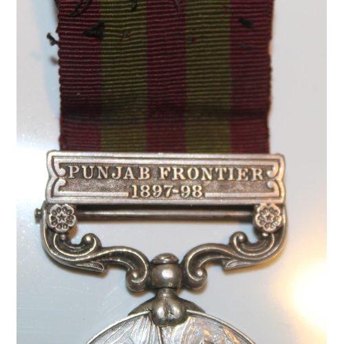 2 - India Medal to 2050 Drummer W. Swendell 1st Battalion The Buffs, with clasp, Punjab Frontier 1897-98... 
