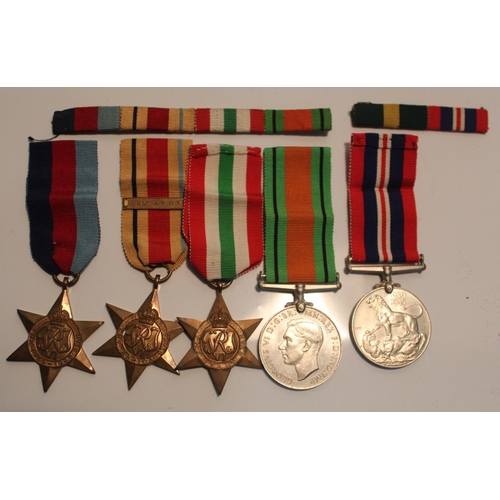 5 - Set of WWII medals (Recipient unknown) The Africa Star with 8th Army clasp (23/10/42-23/5/43). The I... 