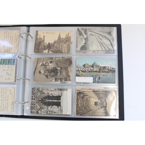 328 - Postcard album well filled with early C20th views of Ripon and surrounding areas, the remainder bein... 