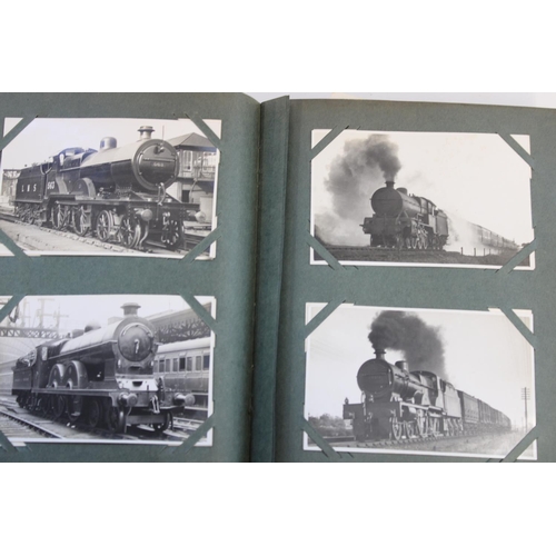 330 - Well filled postcard album of early C20th and later steam train and railway related cards incl. many... 