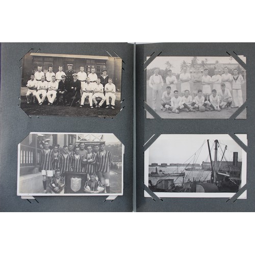 331 - Early C20th Postcard album containing mainly Royal Navy related photos and RPPCs c1915 to 1921 incl.... 