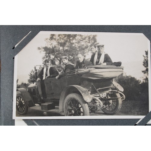 331 - Early C20th Postcard album containing mainly Royal Navy related photos and RPPCs c1915 to 1921 incl.... 