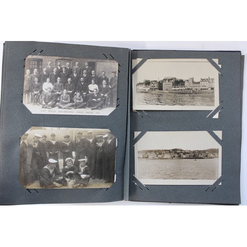 331 - Early C20th Postcard album containing mainly Royal Navy related photos and RPPCs c1915 to 1921 incl.... 