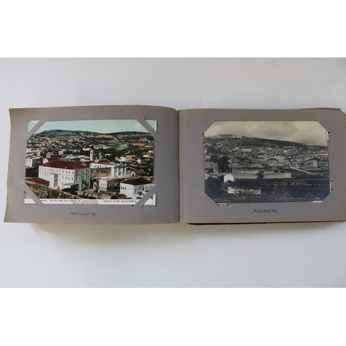 332 - c1920s postcard album showing postcards, photos and RPPCs from a Royal Navy telegraphists world tour... 