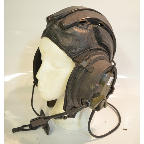 252 - Post war German Bundeswehr tankers helmet with Telemit headphones and microphone