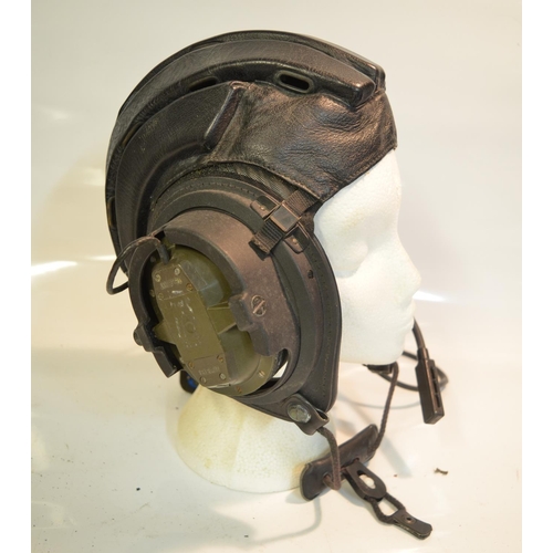 252 - Post war German Bundeswehr tankers helmet with Telemit headphones and microphone