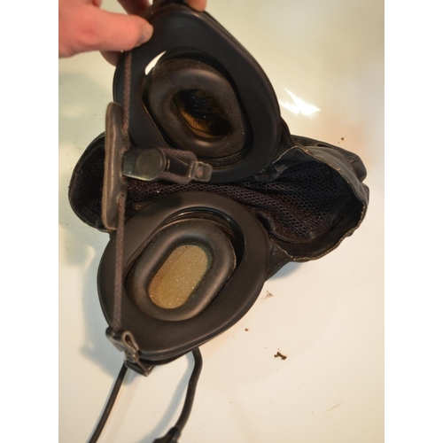 252 - Post war German Bundeswehr tankers helmet with Telemit headphones and microphone