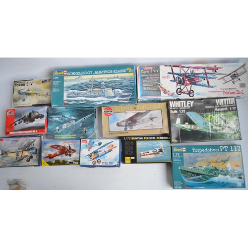 591 - Collection of unbuilt plastic model kits, various manufacturers and scales to include Revell, Matchb... 