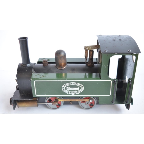 494 - Boxed Mamod RS1 steam train set, 3 wagons and a quantity of track.