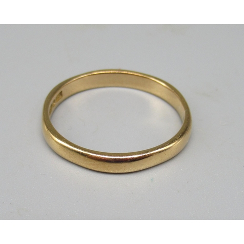 180 - 22ct yellow gold wedding band, stamped 22, 3.7g