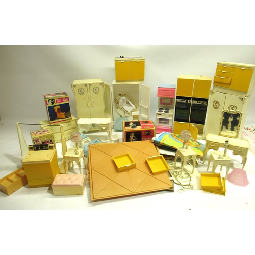 110 - Large collection of Sindy furniture including bedroom, bathroom, kitchen etc.