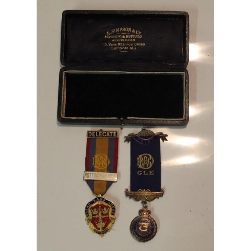 476 - 1912 A.C.C For King and Country Distinguished Service Medal. 1948 masonic Anniversary Stewards medal