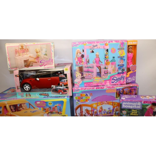 102 - Collection of 1990s Sindy playsets, incl. 'Popstars on Tour 4x4', 'Party Nails Beauty Centre', 'Mega... 