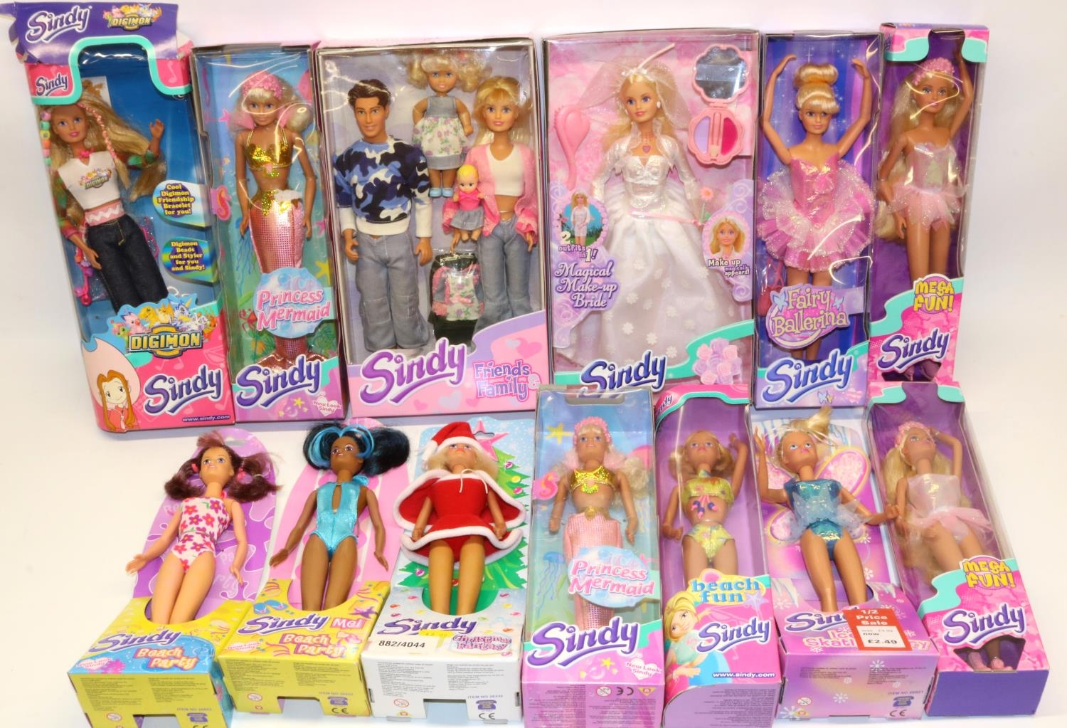 Collection of 1990s2000s Sindy dolls with original packaging, incl.  Friends and Family, Magical