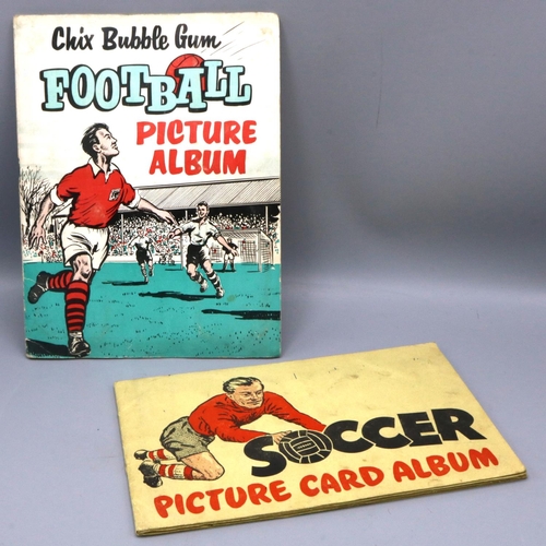 236 - Soccer Picture card album, and a Chix Bubble Gum Football Picture Album, both complete (2)