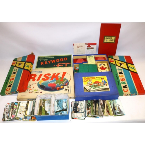 238 - Bayko No.2 Building Set, collection of board games, and a quantity of mid-late C20th picture postcar... 