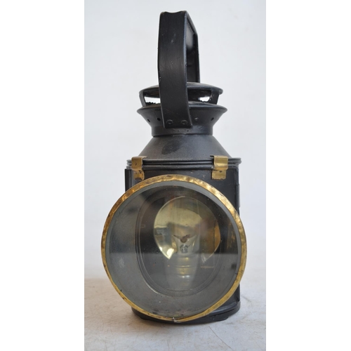 640 - British Rail (stamped) oil fed signal lamp with BR stamped Sherwoods wick housing. Overall height ap... 