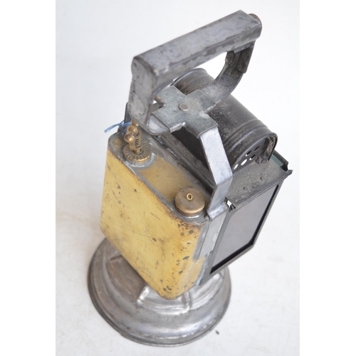 645 - Albert Butine SNCF French railway carbide lantern, circa 1920-30s. Fixed carry handle, stamped top a... 