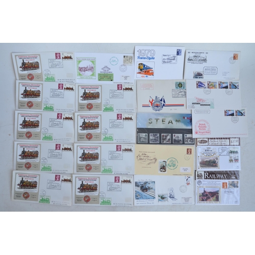 635A - Collection of British Railways stamps, first day and commemorative covers, 2 identical and complete ... 