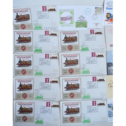 635A - Collection of British Railways stamps, first day and commemorative covers, 2 identical and complete ... 