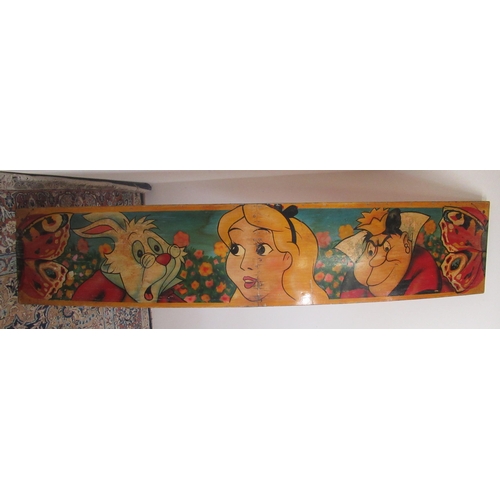 653 - Curved painted plywood Disney Tea Cup Ride top box section, L192cm H38cm
