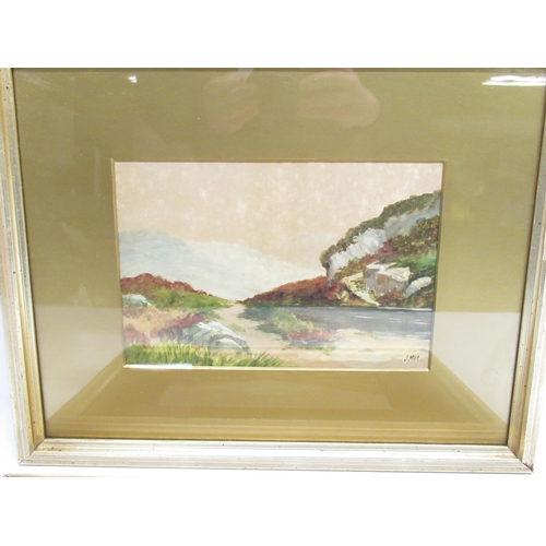 166 - Pair of framed watercolour's of highland river scenes signed 'J.Muir', 44.7cm x 35.7cm