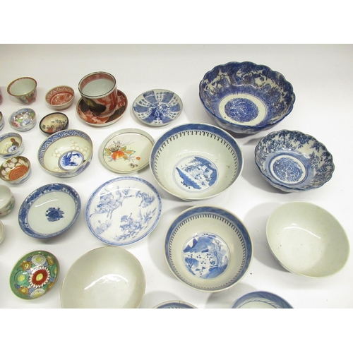65 - Large mixed collection of Japanese, Chinese and other miniature bowls, plates, vases, larger plates,... 