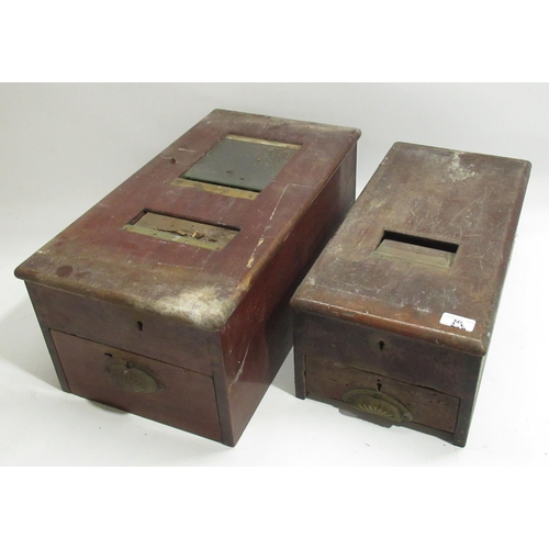 251 - G.H. Gledhill & Sons, Halifax - early C20th mahogany till W29.5cm D54cm H23.5cm and a similar smalle... 