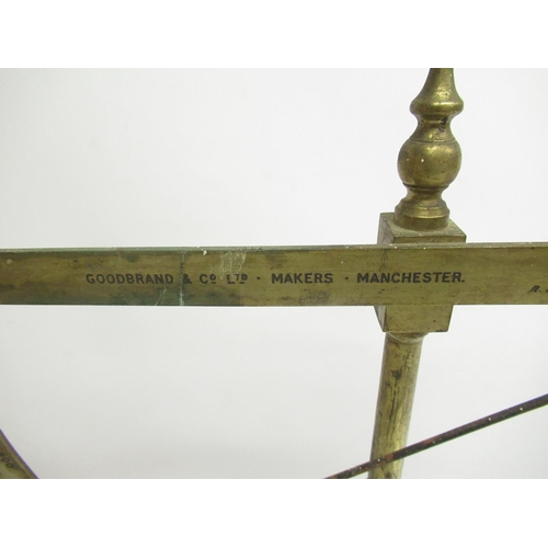 253 - Goodbrand & Co., Ltd., Manchester - early 20th brass tarn scale on painted cast iron tri-form base, ... 