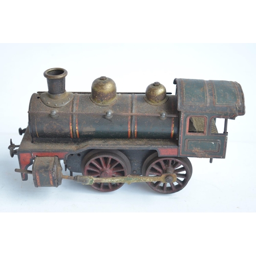 81 - Vintage KBN (Karl Bub Nuremberg) O gauge clockwork 0-4-0 train model, with key (possibly not origina... 