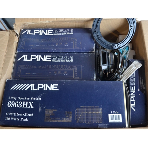 934 - Collection of Alpine car stereo equipment to include 2x 3541 Bridgeable Power Amplifiers, 3339 Elect... 