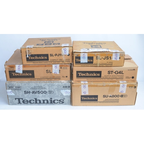 935 - Collection of boxed Technics Hi-Fi equipment to include Sh-AV500 AV Processor, SU-A800 Stereo Integr... 